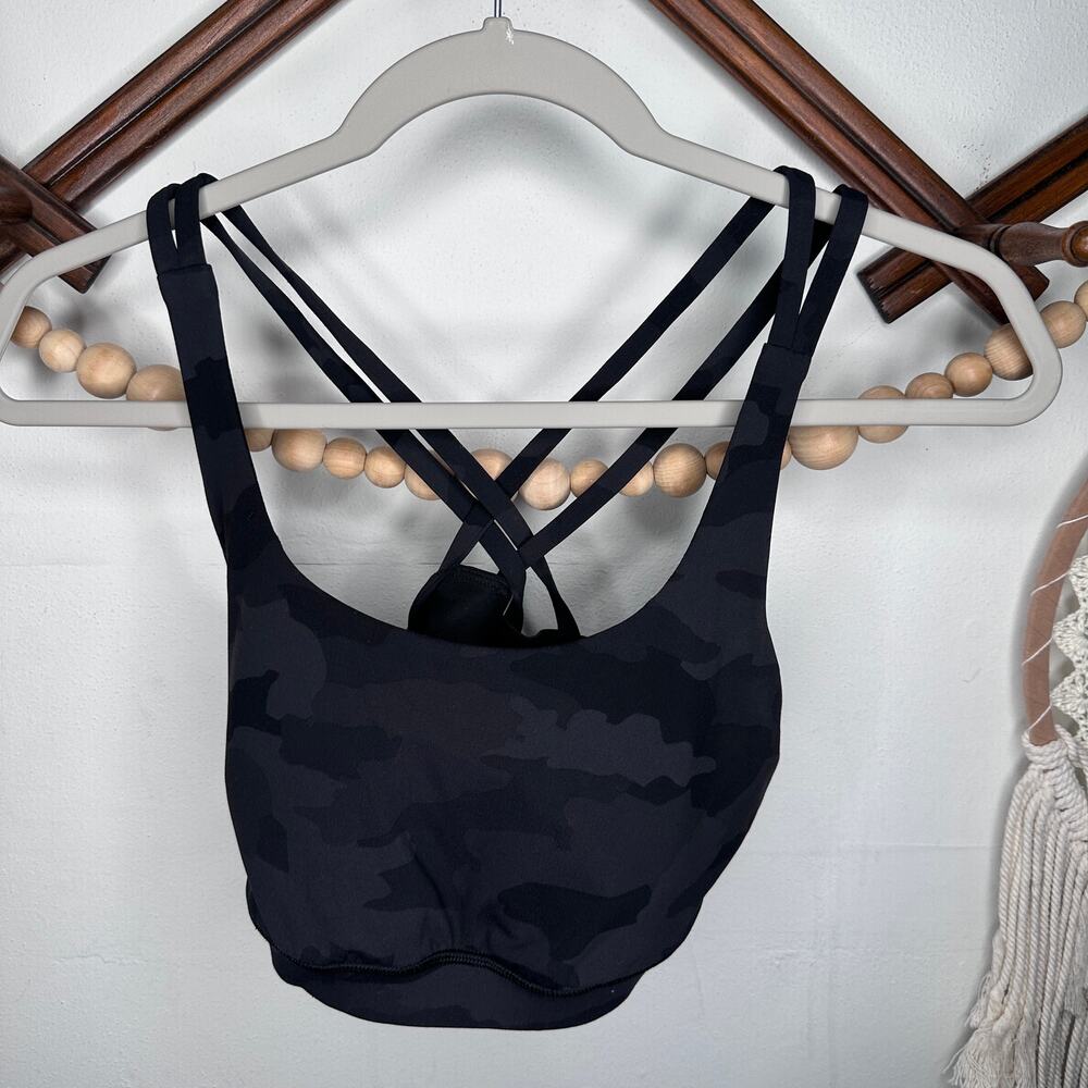 Lululemon Black Camouflage Energy Sports Bra